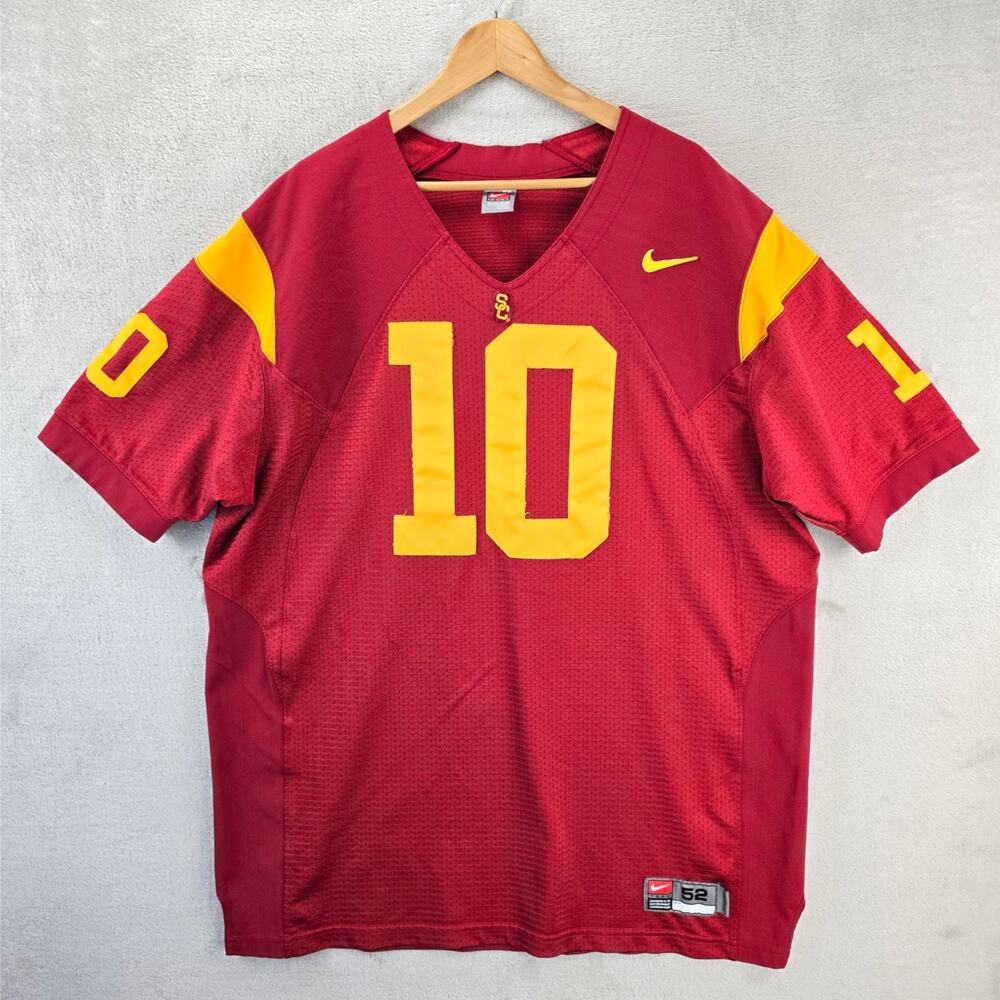 Vintage USC Trojans Football Jersey #10 Nike Team Authentic Mens 52 XL Red Sewn